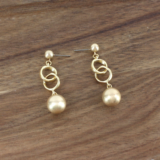 Pretty Persuasions - E23460 Dangling Ball Earrings: 01 GD