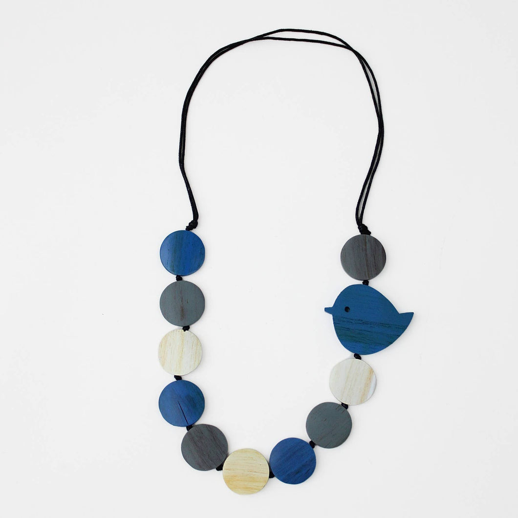 Sylca Designs - Blue Beaded Robin Necklace