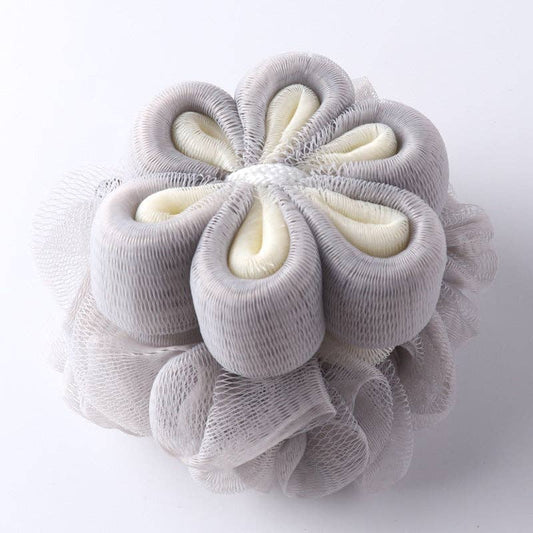 WEST AUSSIE SUPPLIES - PAPO-  Flower Shower Pouf Premium Quality and Rich Foaming: GREY