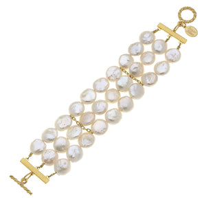 Susan Shaw - Multi-Strand Genuine Freshwater Pearl Bracelet