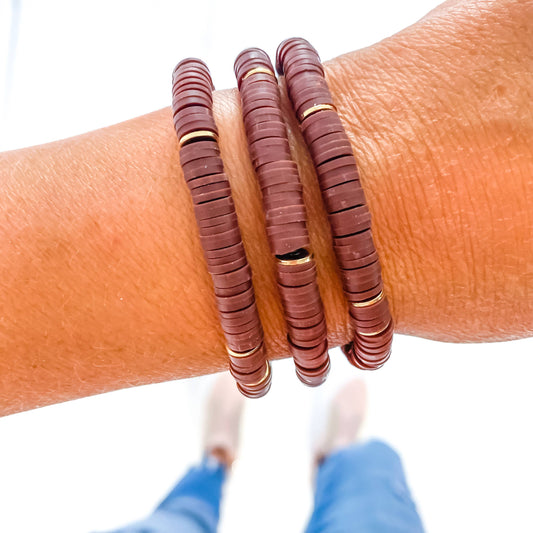 Savvy Bling - Brown Heishi Bracelet