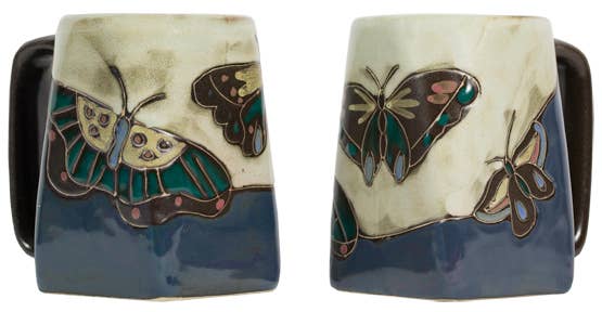 Galleyware - Mara Stoneware Butterflies Square Mug - Blue