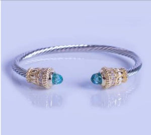 My Best Kept Jewelry - Azure Blue Cable Bangle