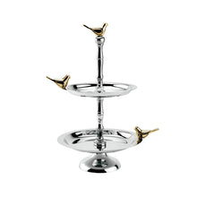 Load image into Gallery viewer, Godinger - Two Tier Cake Stand with Bird Accents