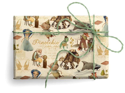 San Lorenzo Design - Florentine Wrapping Paper, Large Sheets 27.5 x 39 in.: Pinocchio