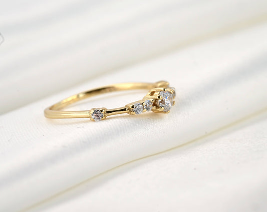 Blueyejewelry - Silver Diamond Ring - Sterling Silver Cluster CZ Ring 0447: 6