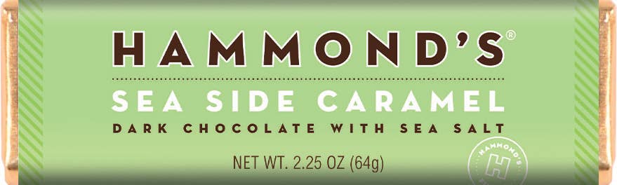 Hammond's Candies - Natural Sea Side Caramel Dark Chocolate Candy Bar 2.25oz