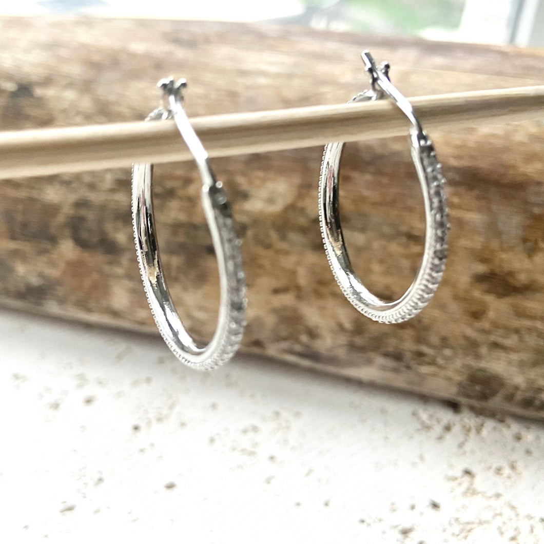 VB&CO Designs Handmade Jewelry - Hoop Earrings Micro pave sparkly boutique salon jewelry