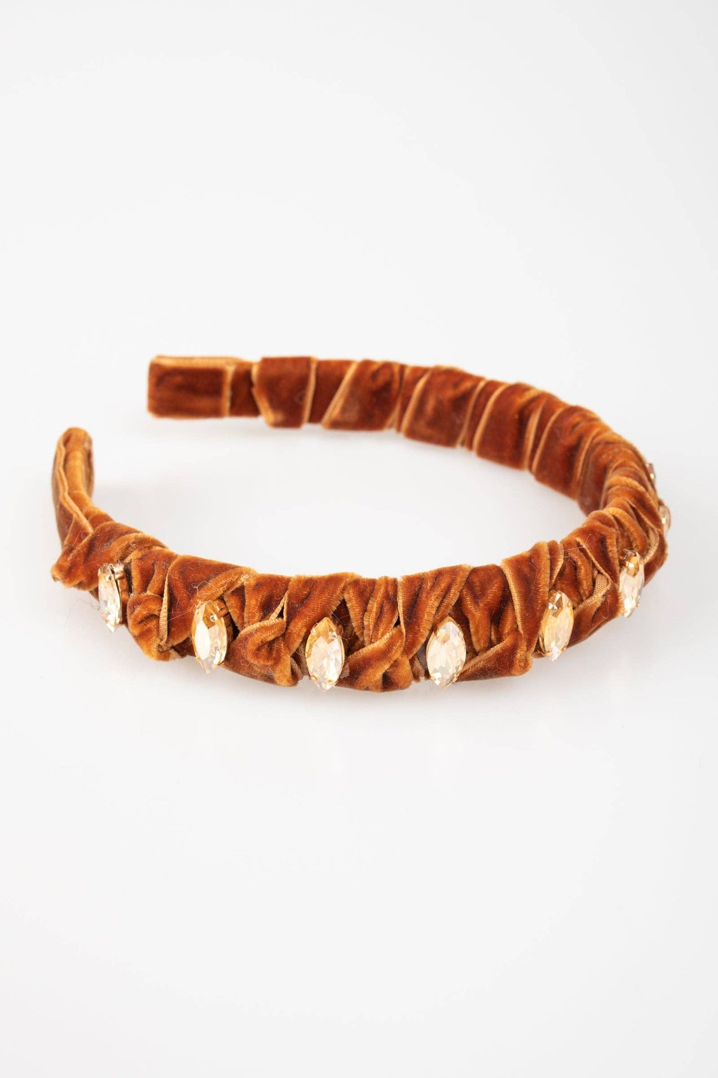 Violet & Brooks - Velvet Knotted Headband: Caramel