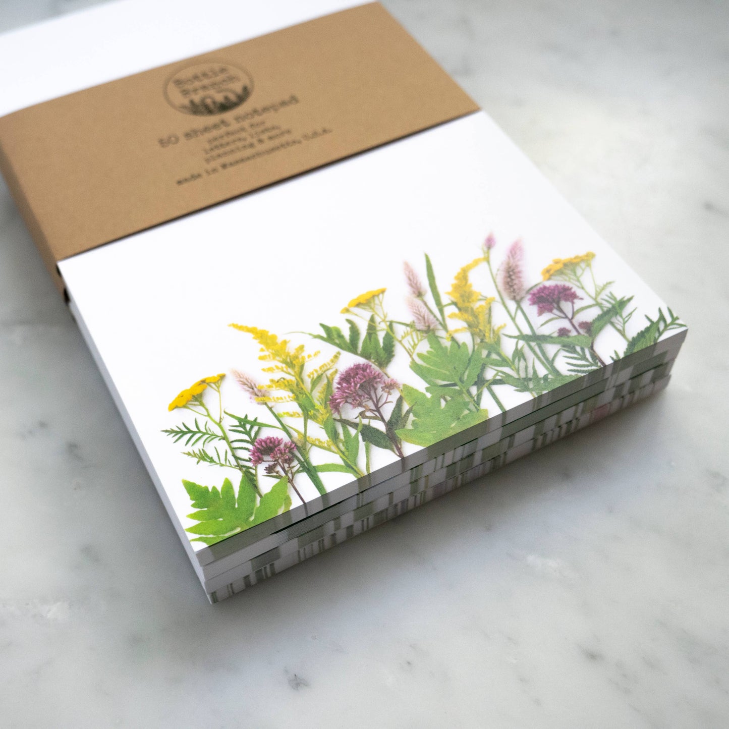Bottle Branch - Large Notepad, Wildflowers