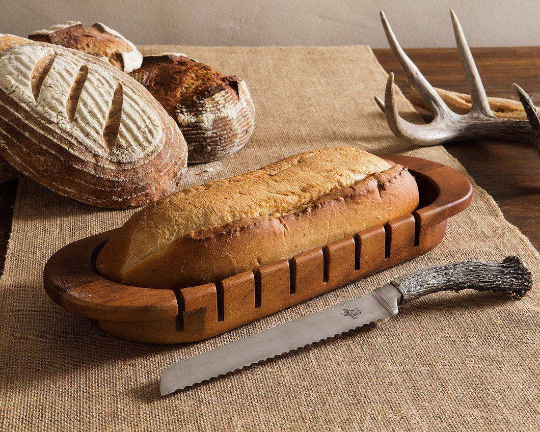 Vagabond House - Oval Bread Board with Antler Knife