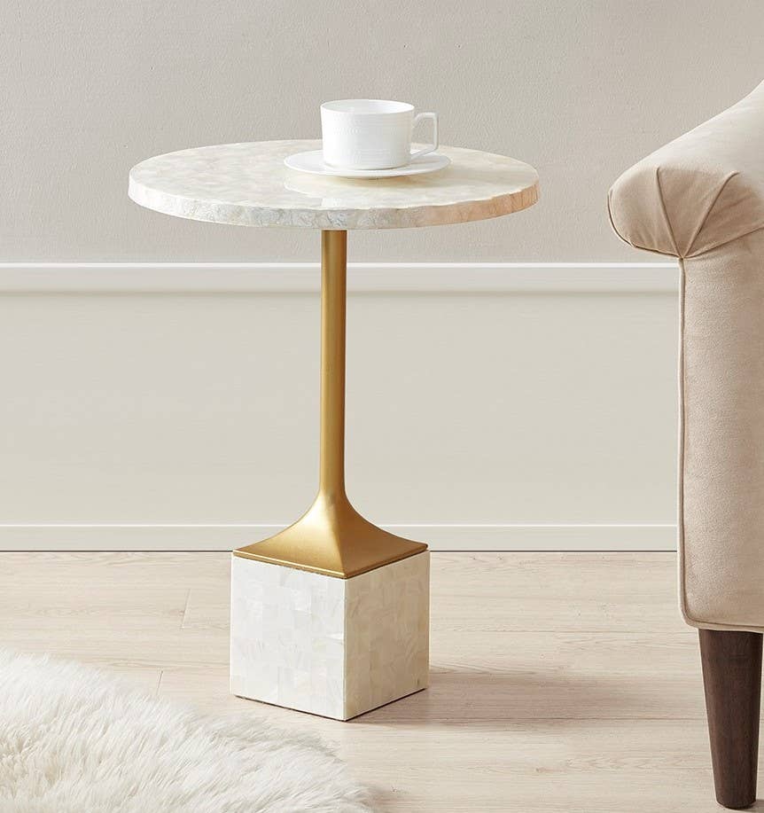 Olliix - Mother of Pearl Gold Base Accent Table