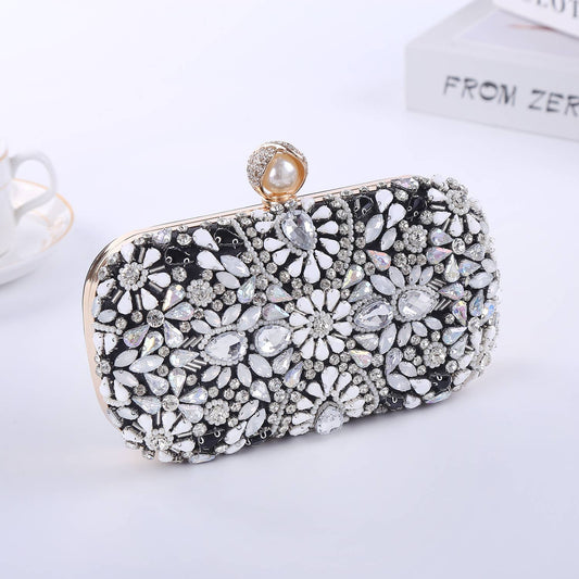 PEACH ACCESSORIES - 0306 Crystals Embellished evening bags in Black