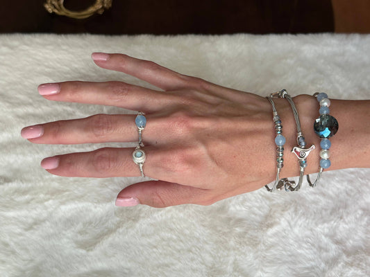 String Theory Jewelry - Springtime Blue Collection: Clasped Bracelet