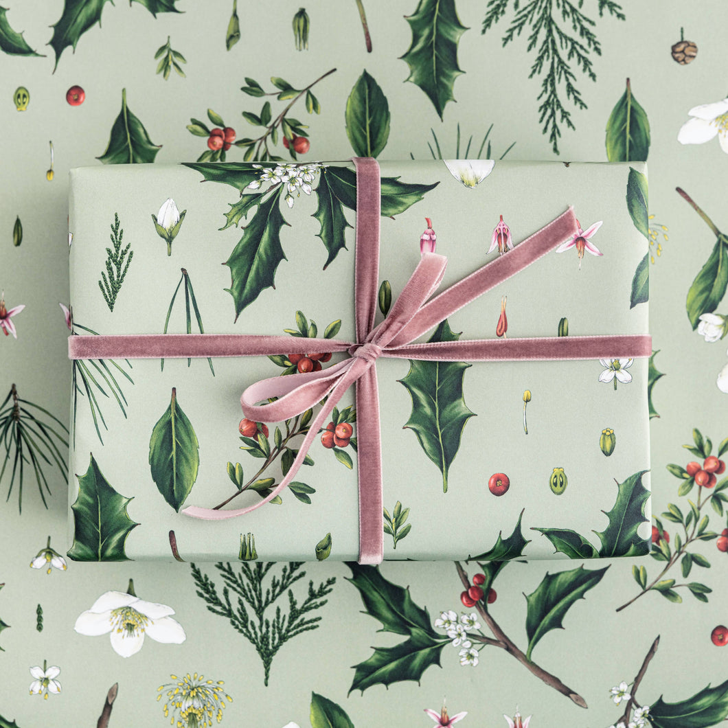 Catherine Lewis Design - Berry Mix - Green - Christmas Gift Wrap