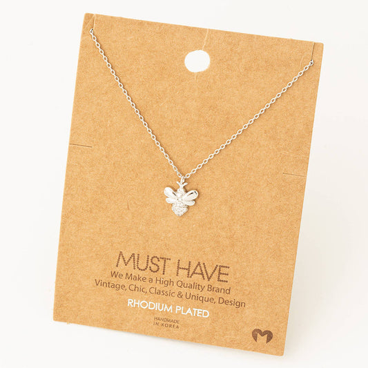 Fame Accessories - Dainty Bee Pendant Necklace