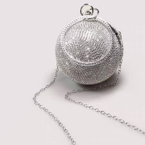 Cici’De Jewelry Amsterdam - Luxe Ball Clutch-BlingBling Diamonds-Gold n Silver: Silver