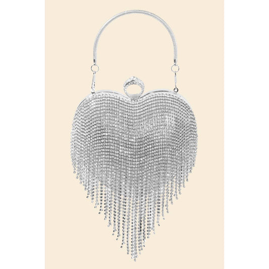 Anarchy Street - Rhinestone Fringe Heart Bag: S
