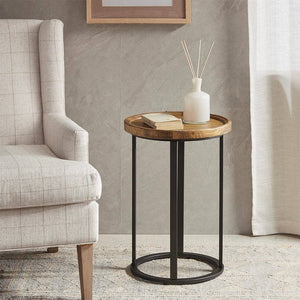 Olliix - Modern Industrial Round End Table