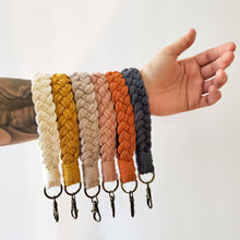 Load image into Gallery viewer, Under The Pines Goods - Braided Macrame Wristlet Keychain: Mustard