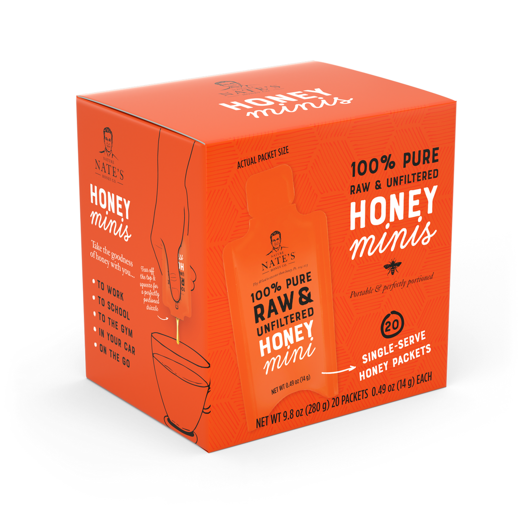Nature Nate's Honey Co. - Nature Nate's Raw And Unfiltered Honey Minis, 20ct Box