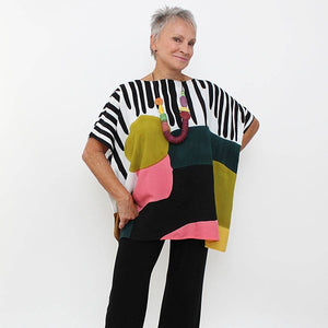 Sylca Designs - Artful Motif Multi-Color Blouse