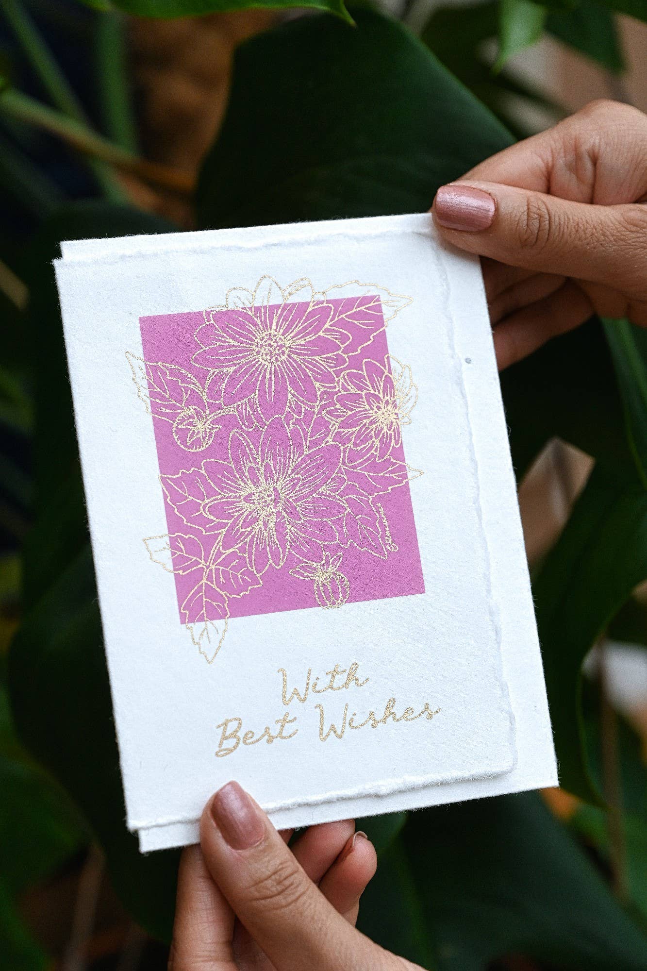 Paper Mirchi - Deckle Edge Cotton Card - GC Dahlia Mauve