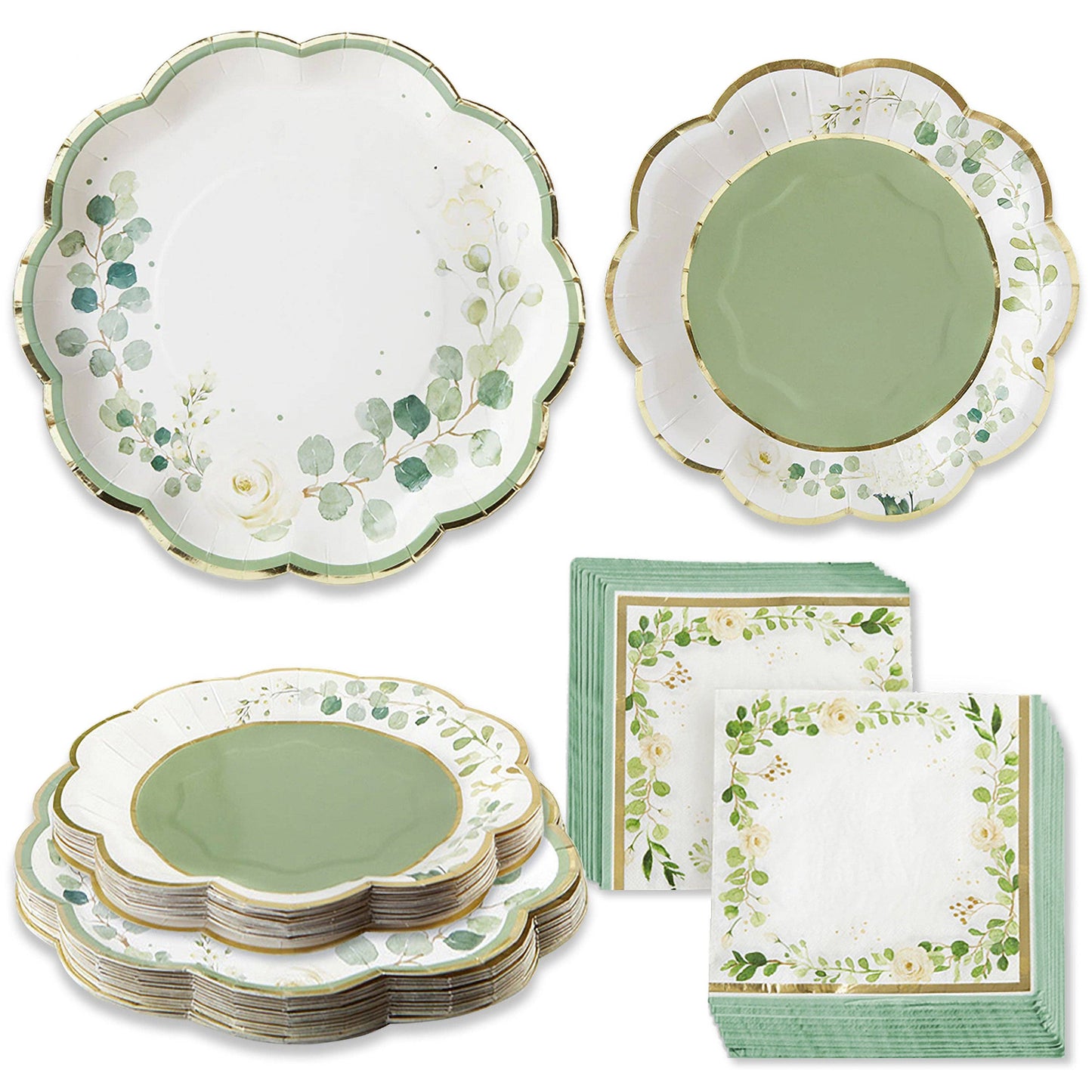 Kate Aspen - Kate Aspen Botanical Garden 62 Piece Party Tableware Set (16 Guests)