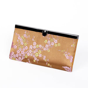 Cathayana - Old Gold Cherry Blossom Brocade Women’s Wallet,