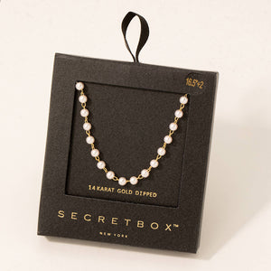 Fame Accessories - Secret Box Pearl Beads Chain Necklace