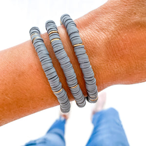 Savvy Bling - Gray Heishi Bracelet