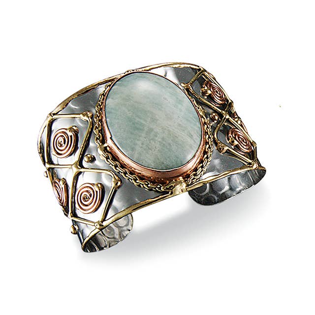 Anju Jewelry - Mixed Metal and Amazonite Stone Bracelet