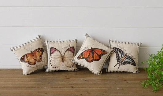 Mini Pillows - Watercolor Butterflies (PK/4 AST)