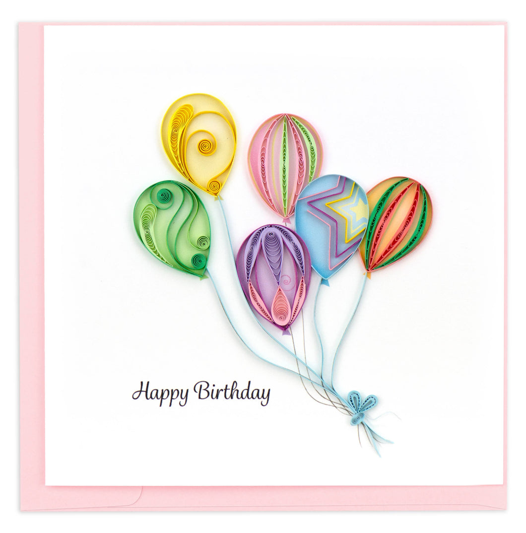 Quilling Card - Colorful Balloon Bunch