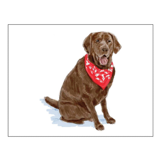 Donovan Designs - CHOCOLATE LAB FOLDOVER NOTE CARDS