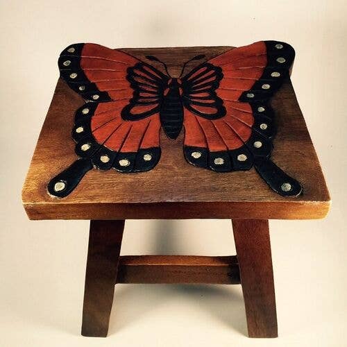 Sea Island Imports, Inc. - Stool, Butterfly Monarch