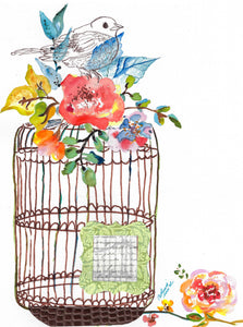 Southern Bird Studio - Bird on a Cage Boxed Note Cards Set