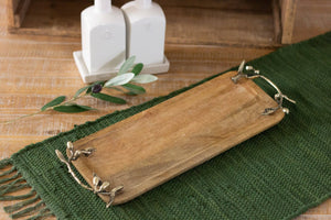 Audrey's - Mango Wood Tray - Olive Branch Handle (PC)