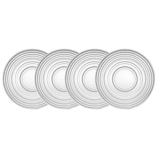Godinger - Set of Four Lumina 10.5" Dinner Plates: Non Leaded Crystal
