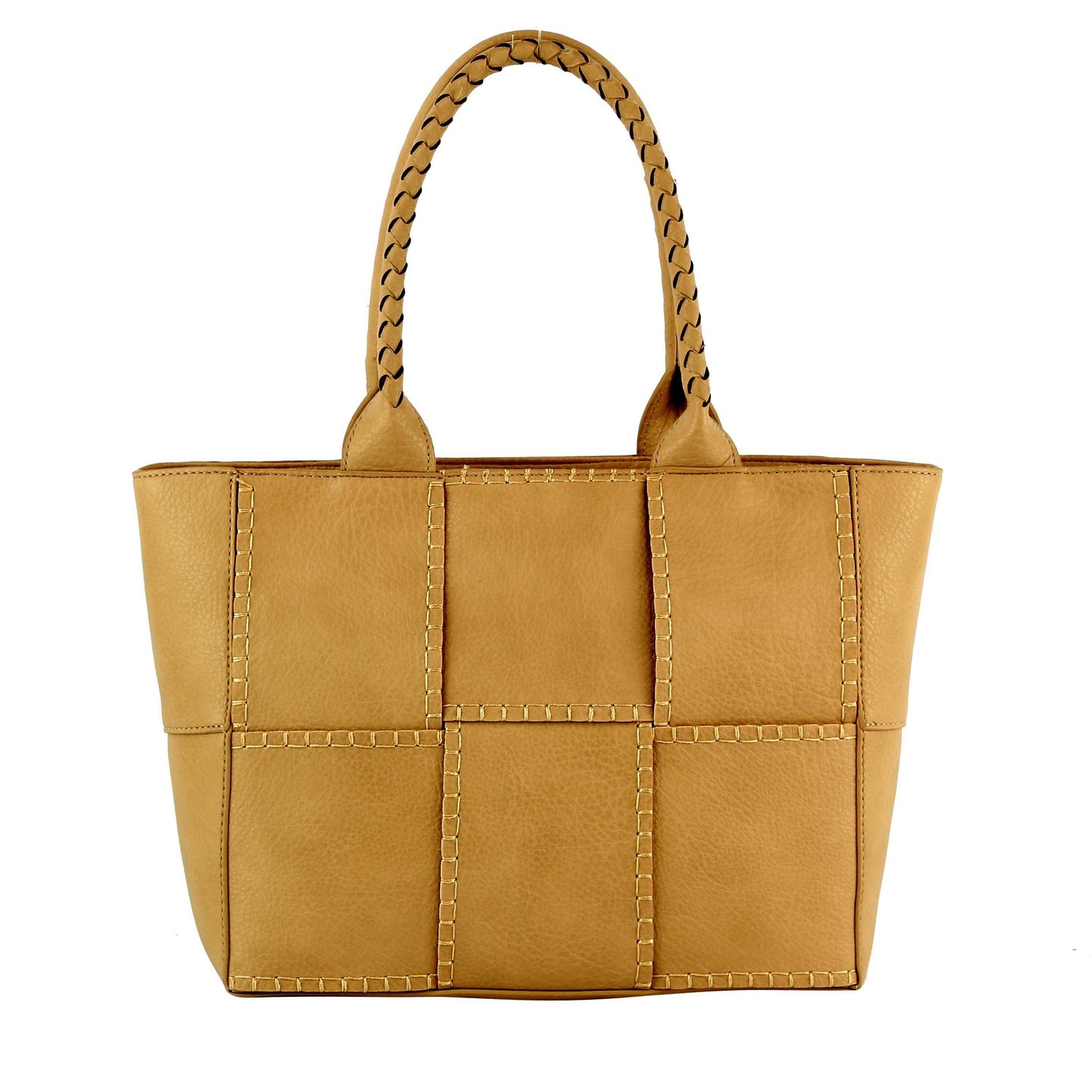 Handbag Factory Corp - Womens Tote Shoulder Handbag: Tan