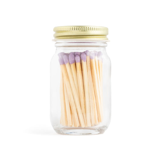 Enlighten the Occasion - Iced Lavender Matches in Mini Mason Jar