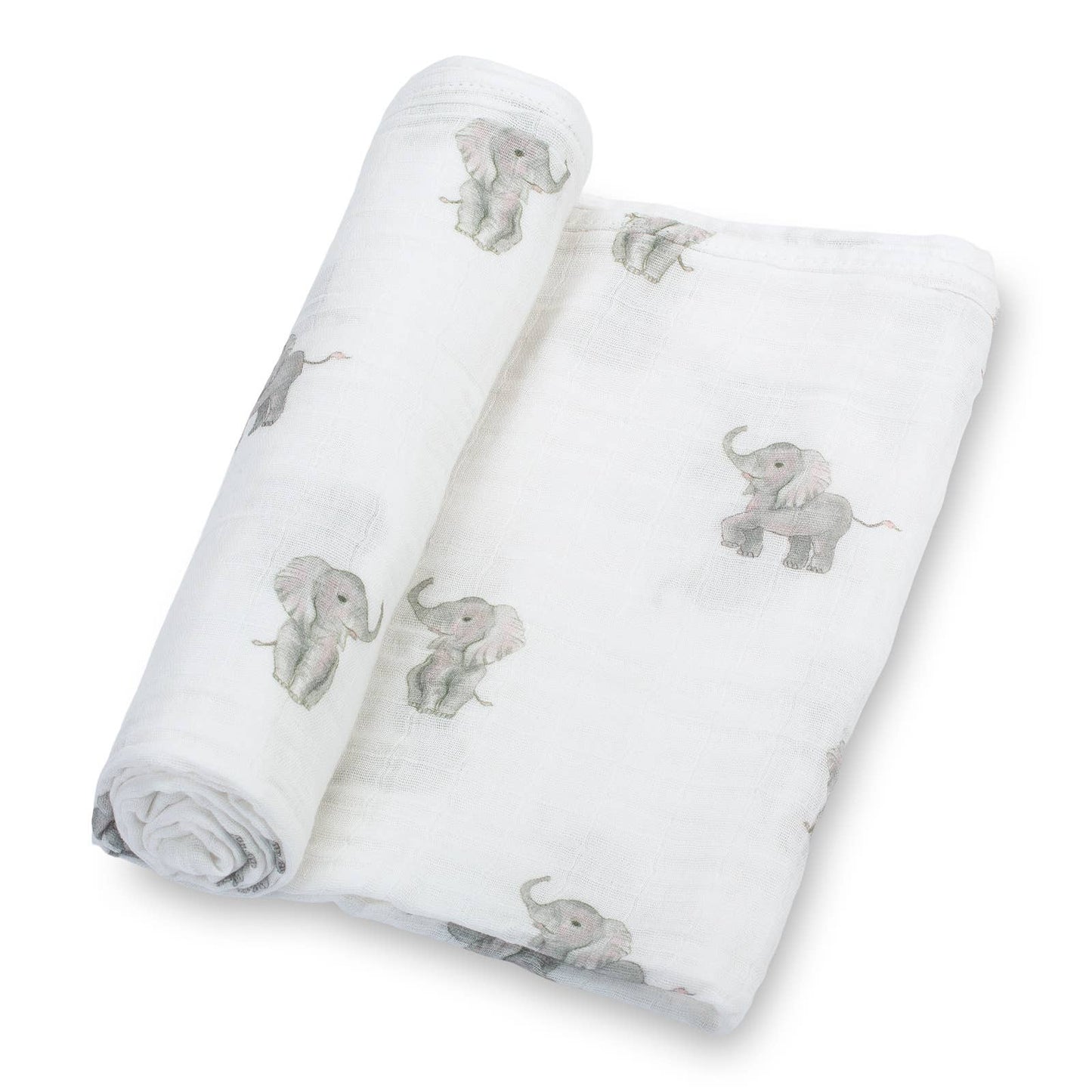 LollyBanks - Baby Elephant Muslin Swaddle Blanket